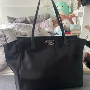 Kate Spade Black Medium Nylon Leather Accent Purse